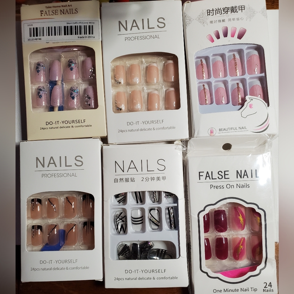 6 sets of nails bundle (buy 5 sets get 1 free)